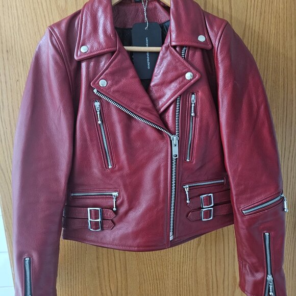 NWT Straight to Hell Defector Leather Jacket in Burgundy - S - Picture 12 of 14